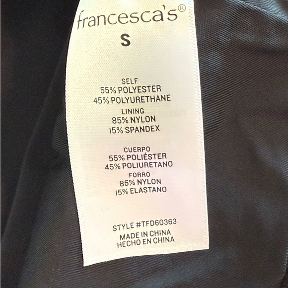 Francesca’s Blue Rain Faux Leather Bodysuit – Black, Women’s Small - Picture 7 of 8